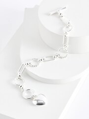 Lipsy Jewellery Silver Tone Chunky Puff Heart Gift Boxed Bracelet - Image 1 of 4