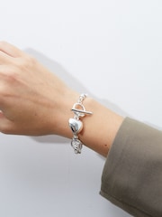 Lipsy Jewellery Silver Tone Chunky Puff Heart Gift Boxed Bracelet - Image 4 of 4