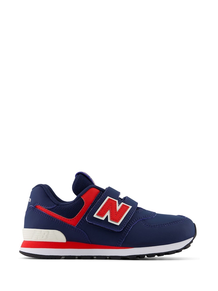 New Balance Blue Dark Boys Hook and Loop 574 Trainers - Image 1 of 6