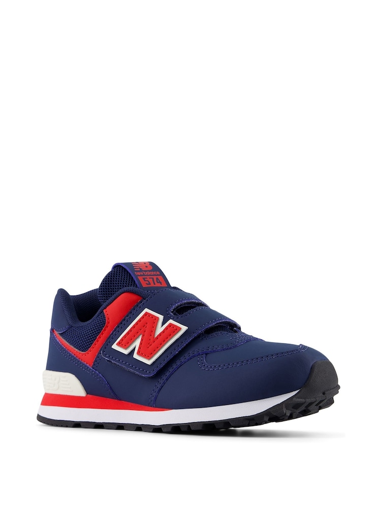 Ciemnoniebieski - Chłopięce buty sportowe New Balance 574 z zapięciem na rzep - Image 3 of 6