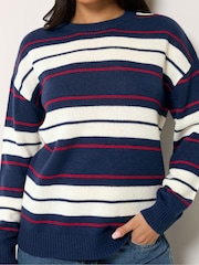 PixieGirl Petite Blue Stripe Knitted Jumper - Image 4 of 6