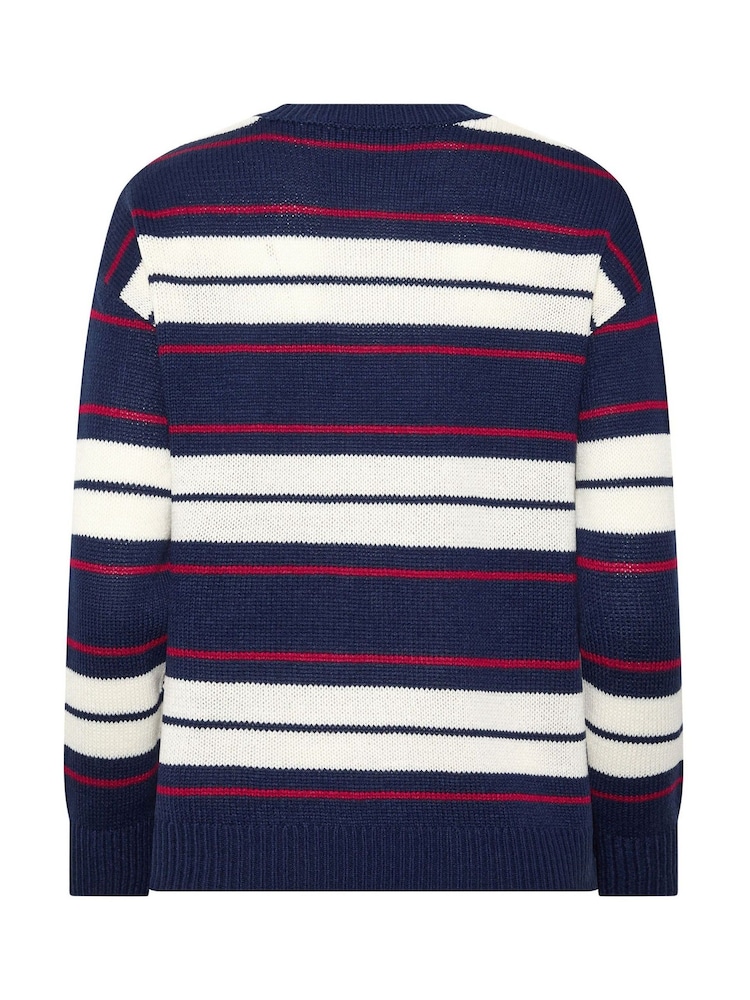 PixieGirl Petite Blue Stripe Knitted Jumper - Image 6 of 6 PixieGirl Petite Blue Stripe Knitted Jumper - Image 6 of 6