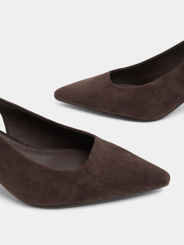 Yours Curve Brown Leopard Print Extra Wide Fit Faux Suede Sling Back Heels - Image 6 of 6 Yours Curve Brown Leopard Print Extra Wide Fit Faux Suede Sling Back Heels - Image 6 of 6