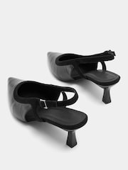 Yours Curve Black Extra Wide Fit Croc Embossed Slingback Heels - Image 5 of 5
