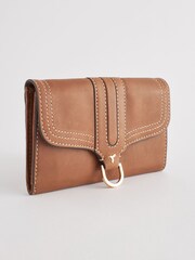 Tan Brown Leather Hummingbird Purse - Image 1 of 5