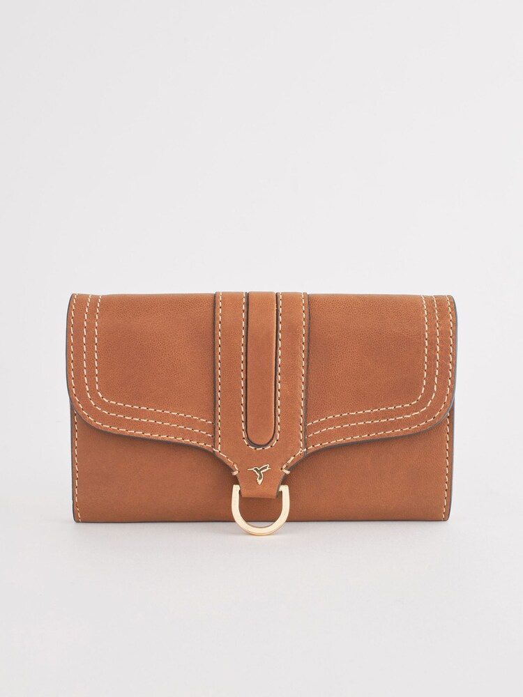 Tan Brown Leather Hummingbird Purse - Image 3 of 5