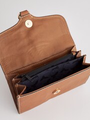 Tan Brown Leather Hummingbird Purse - Image 4 of 5