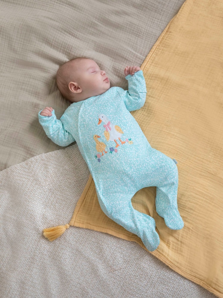 Jojo Maman Bébé Baby-Schlafanzug aus Baumwolle mit Applikation und Reißverschluss - Bild 2 von 4 Jojo Maman Bébé Baby-Schlafanzug aus Baumwolle mit Applikation und Reißverschluss - Bild 2 von 4
