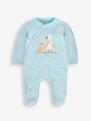 ​​​​​​​Jojo Maman Bébé Baby-Schlafanzug aus Baumwolle mit Applikation und Reißverschluss - Bild 3 von 4