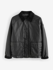 Black Faux Wax Cord Collar Jacket - Image 10 of 14