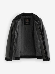 Black Faux Wax Cord Collar Jacket - Image 11 of 14