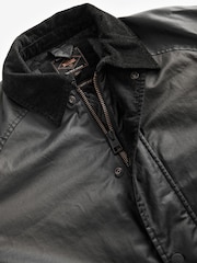 Black Faux Wax Cord Collar Jacket - Image 12 of 14