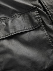 Black Faux Wax Cord Collar Jacket - Image 13 of 14