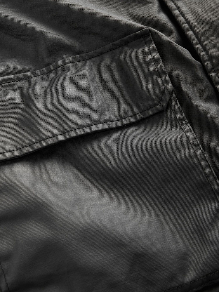 Black Faux Wax Cord Collar Jacket - Image 13 of 14
