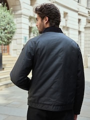 Black Faux Wax Cord Collar Jacket - Image 4 of 14