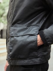Black Faux Wax Cord Collar Jacket - Image 9 of 14