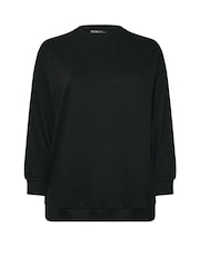 Yours Curve Black Long Sleeve Crew Neck Sweatshirt - Image 1 of 5
