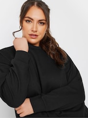 Yours Curve Black Long Sleeve Crew Neck Sweatshirt - Image 3 of 5
