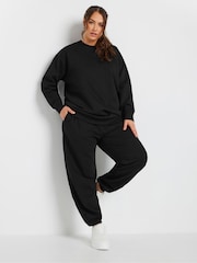 Yours Curve Black Long Sleeve Crew Neck Sweatshirt - Image 4 of 5