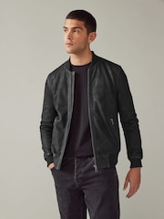 črna - nubuk Leather Bomber kot je; suknjič - Slika 1 iz 16