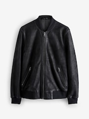 črna - nubuk Leather Bomber kot je; suknjič - Slika 11 iz 16