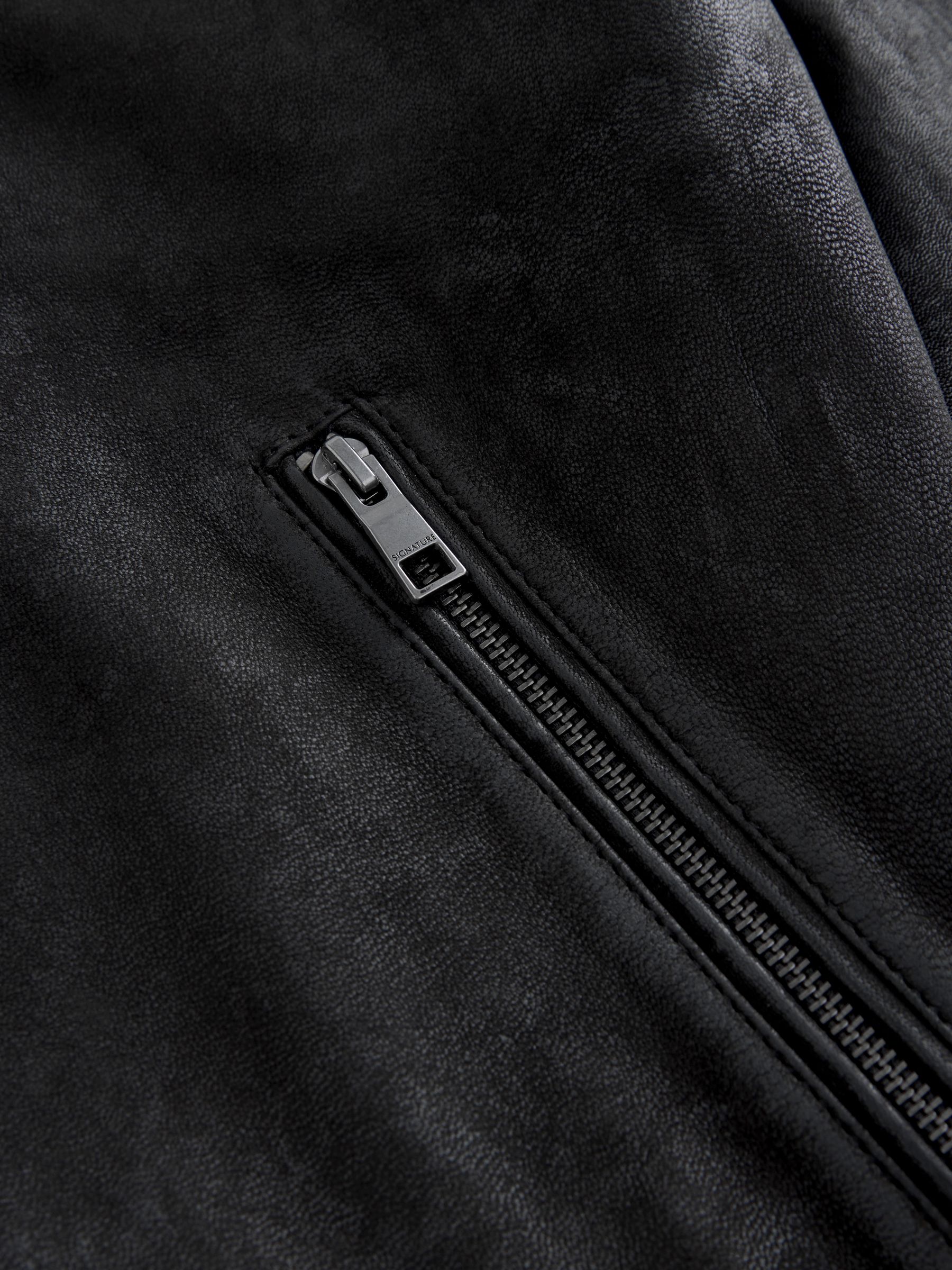 Buy Black Nubuck Leather Bomber Jacket from Next USA