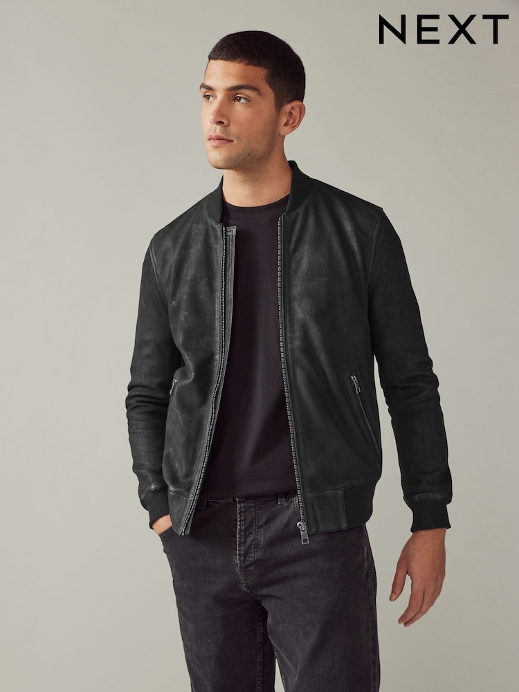 Black Nubuck Bomber Jacket - Image 17 of 17