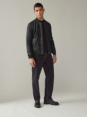 črna - nubuk Leather Bomber kot je; suknjič - Slika 5 iz 16
