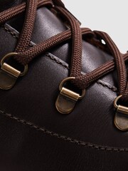 Reiss Dark Brown Ashdown Leather Hiking Boots - Image 5 of 5