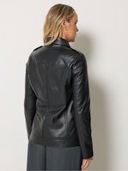 Negru - Long Tall Sally Jachetă din piele premium Biker - Imaginea 4 din 7