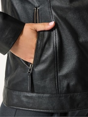Negru - Long Tall Sally Jachetă din piele premium Biker - Imaginea 5 din 7