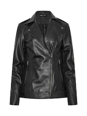 Negru - Long Tall Sally Jachetă din piele premium Biker - Imaginea 6 din 7