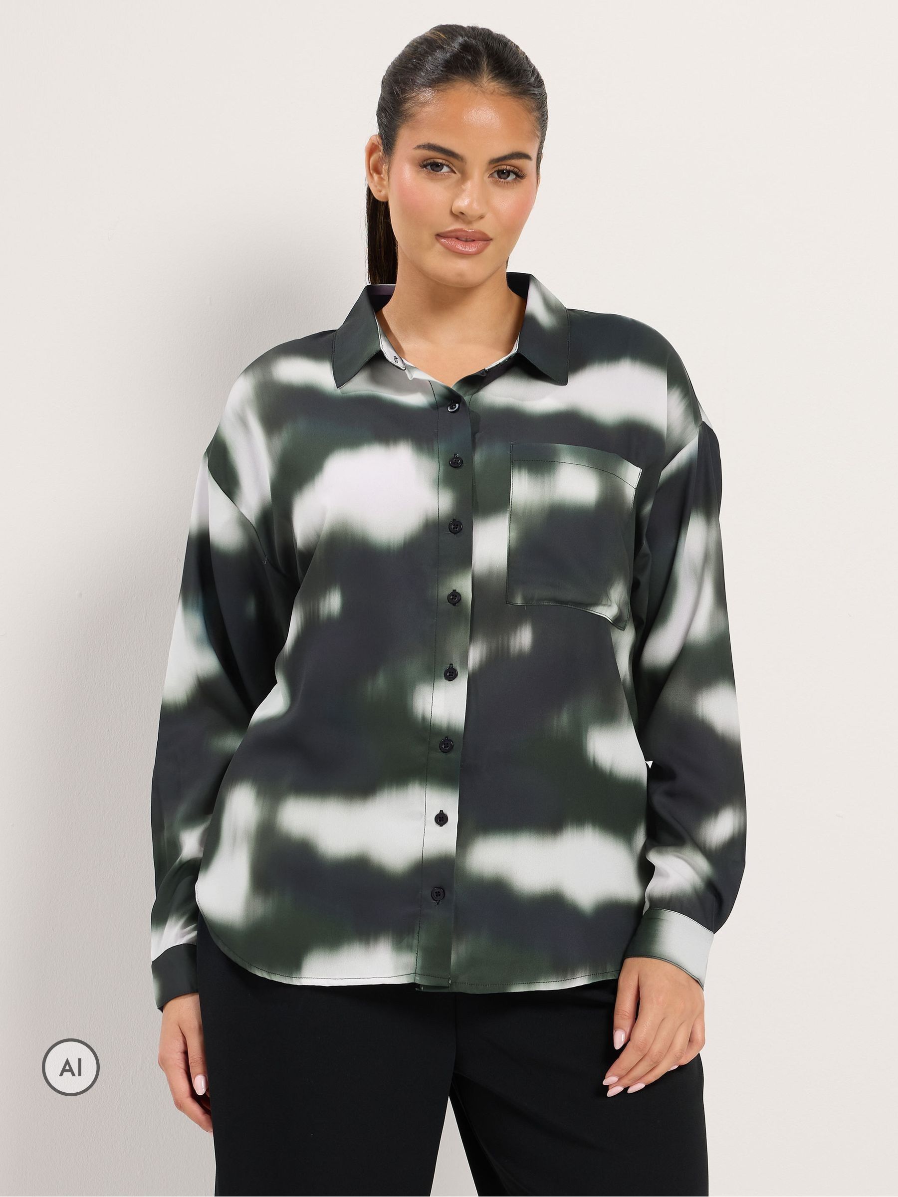 Yours Curve Women's Black Printed Shirt