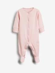 Pink/White 5 Pack 100% Cotton Baby Sleepsuits (0-2yrs) - Image 2 of 10