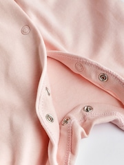 Pink/White 5 Pack 100% Cotton Baby Sleepsuits (0-2yrs) - Image 7 of 10