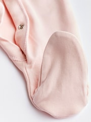 Pink/White 5 Pack 100% Cotton Baby Sleepsuits (0-2yrs) - Image 9 of 10