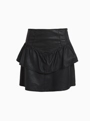 AllSaints Black Andy Coated Denim Skirt - Image 6 of 6