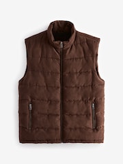 Brown Faux Suede Panel Gilet - Image 7 of 12