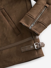 Brown Faux Shearling Jacket - Image 10 of 10