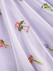 Baker by Ted Baker Lilac Purple Embellished Tulle Dress - Image 9 of 10