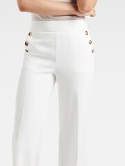 Forever New White Megan Button Wide Leg Trousers - Image 5 of 5