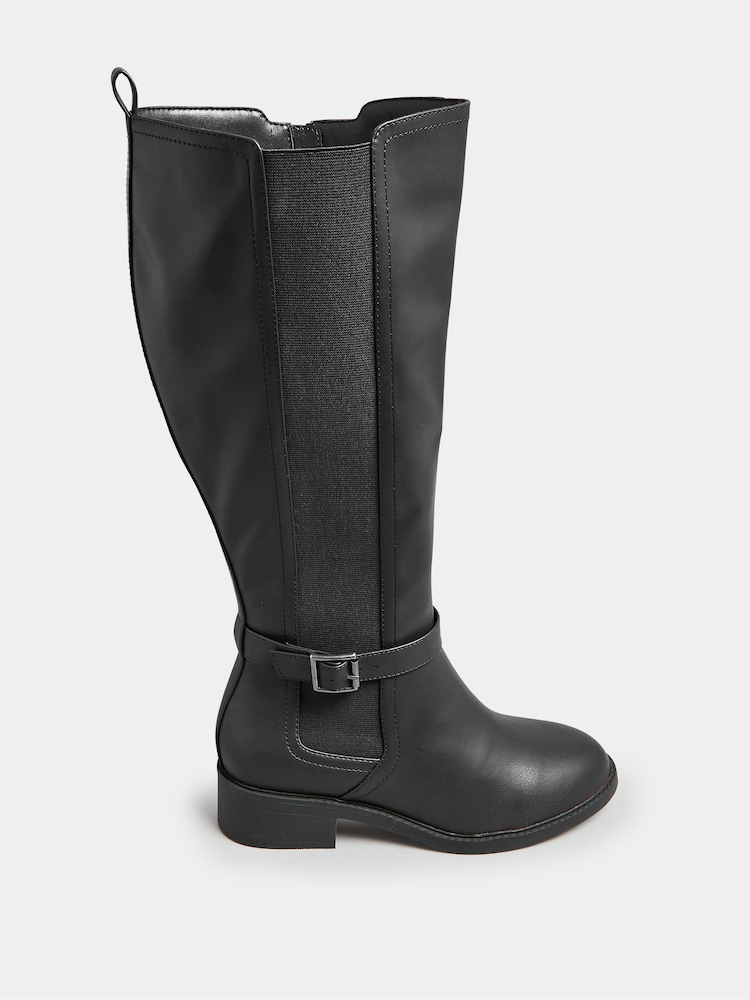 Yours Curve Bottes au genou en métal coupe extra-large - Image 1 de 4