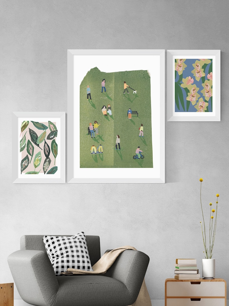 East End Prints Green Muted Collage Foliage Leaves by Katy Welsh - Image 2 of 3