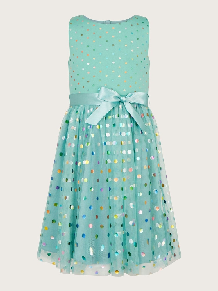 Monsoon Green Tracie Spot Scuba Dress - Image 1 of 3