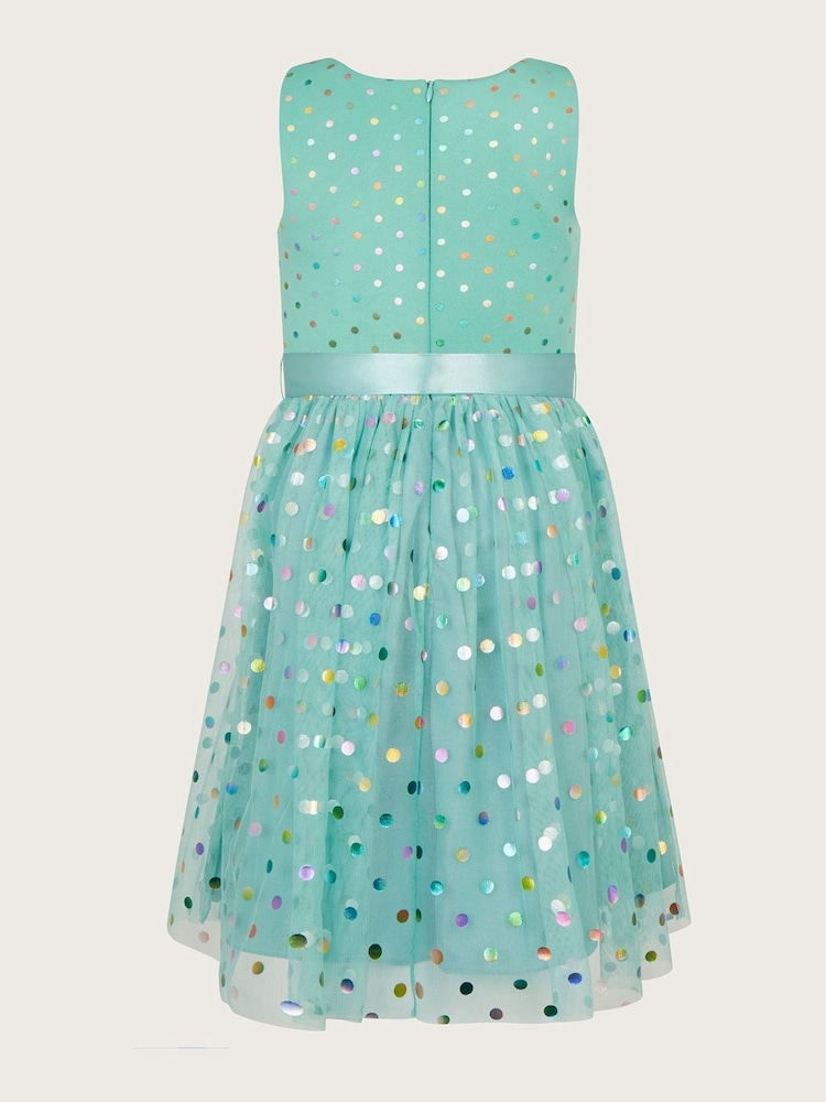 Monsoon Green Tracie Spot Scuba Dress - Image 2 of 3
