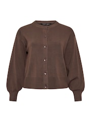 Yours Curve Brown Limited Balloon Sleeve Cardigan - Image 6 of 7