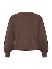 Yours Curve Brown Limited Balloon Sleeve Cardigan - Image 7 of 7
