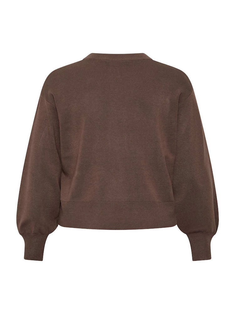 Yours Curve Brown Limited Balloon Sleeve Cardigan - Image 7 of 7 Yours Curve Brown Limited Balloon Sleeve Cardigan - Image 7 of 7