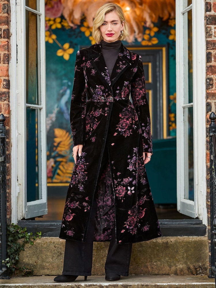 Joe Browns Boutique Printed Velvet Coat - Image 1 of 7 Joe Browns Boutique Printed Velvet Coat - Image 1 of 7