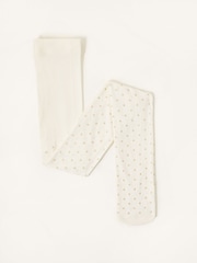 Monsoon Cream Glitter Spot Tights - Image 2 of 3